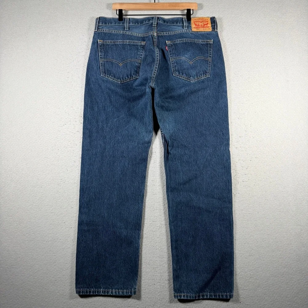 Levis 505 Regular Fit Straight Leg Jeans Mens‎ 40x32 Blue Dark Wash 00505-0216